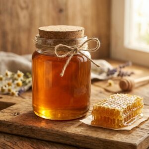 عسل طبیعی تابستانه نیلوفر به همراه موم